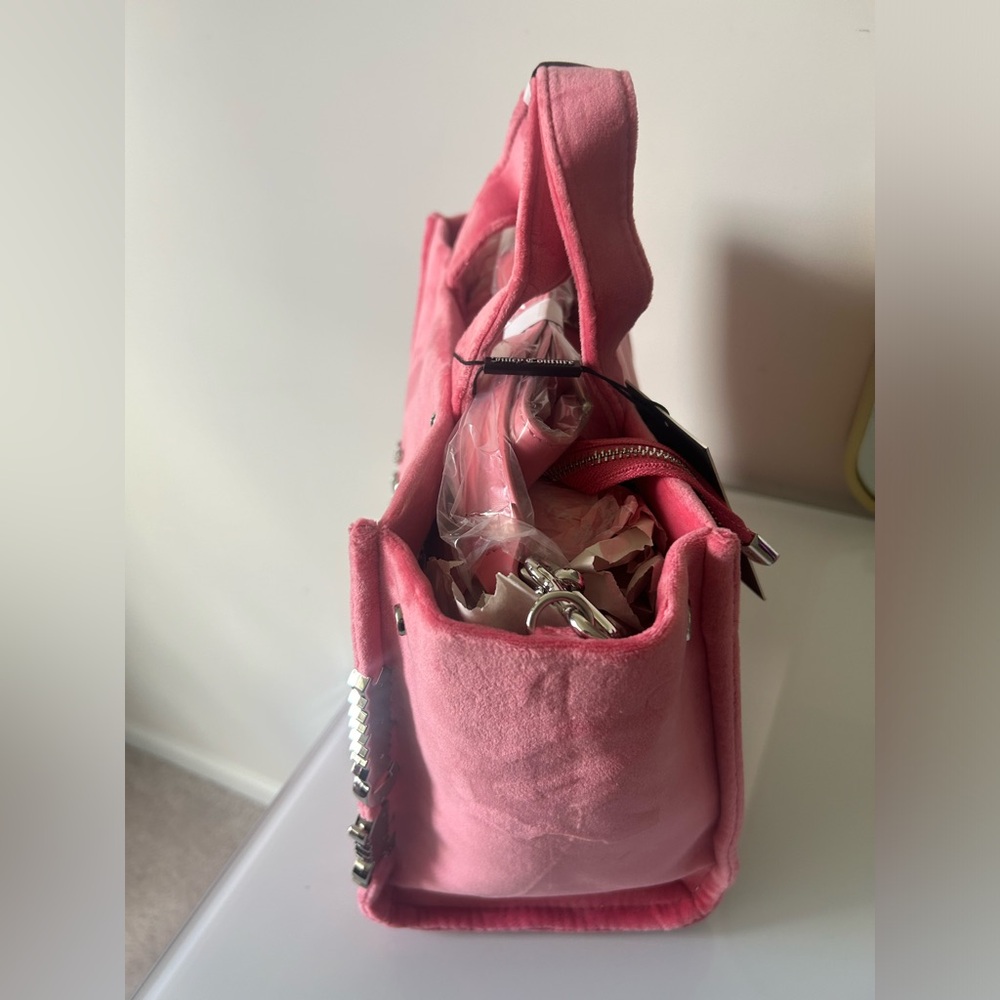 Juicy couture uk Pink rhinestone velour Tote bag with pouch - Picture 7 of 13